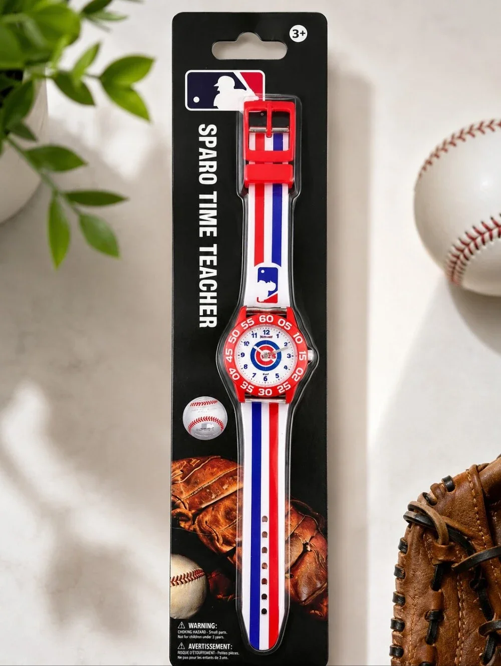 Sparo Chicago Cubs MLB Time Teacher Kids Watch Red White Blue BNIP CC